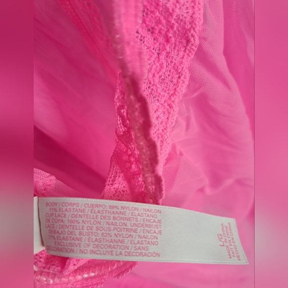 Victoria Secret Sheer Pink Lingerie Size Large - Picture 6 of 7